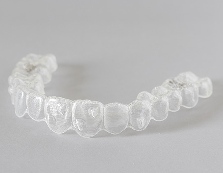 Closeup of clear aligner